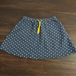 Mini Boden Skirt Girls Size 11-12 Years Blue White Polka Dot Fleece Lined